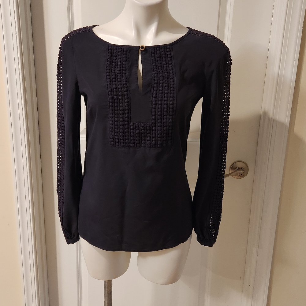 Tory Burch Silk Black Blouse Size 2